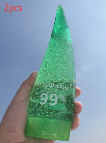 Aloe Gel Skin Care Moisturizing Face Cream in a green bottle, showcasing 99% aloe vera, perfect for hydration.