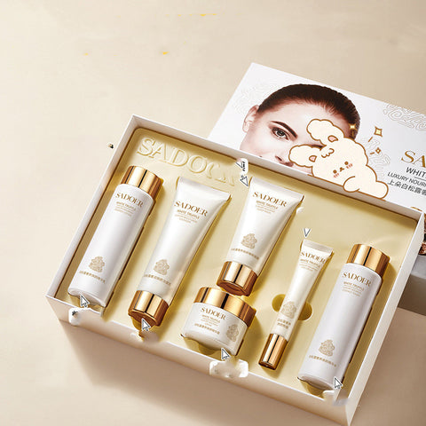Moisturizing And Skin Rejuvenation Set displayed in elegant packaging with various skincare products.
